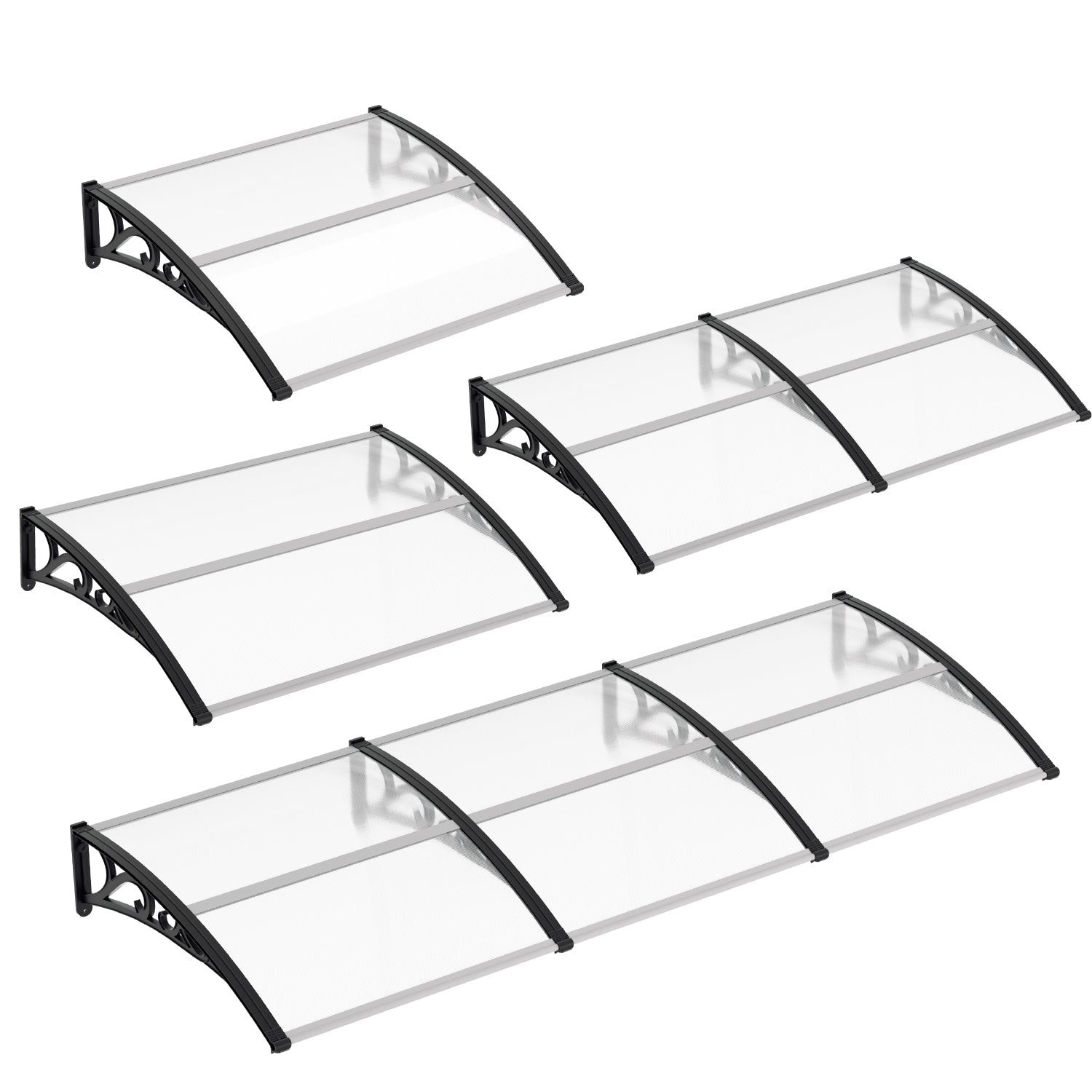 Lospitch Haustürvordach Polycarbonat Türvordach transparent