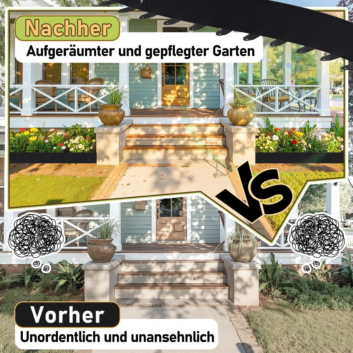 Lospitch Metall Rasenkante 5/10 cm flexibel für Beete Gartenwege