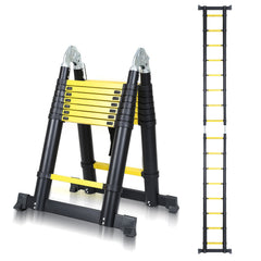 Lospitch Teleskopleiter Aluminium 3,8m Klappbar 150kg Mehrzweckleiter