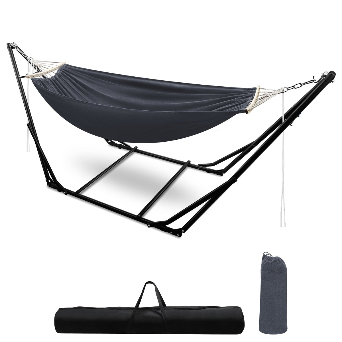 Lospitch klappbare Hängematte mit Metallgestell für Garten und Camping