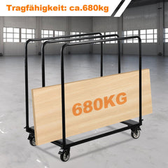 Lospitch Plattenwagen 680kg Schwerlast Transportwagen mit Lenkrollen für Lager Werkstatt Baustelle
