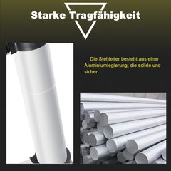Lospitch Aluminium Teleskopleiter 2,6 bis 5 m Belastbar bis 150 kg für Haus und Garten
