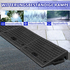 Lospitch Bordsteinrampe Gummi 50 × 32 × 10 cm mit Griff für Auto  und Garage