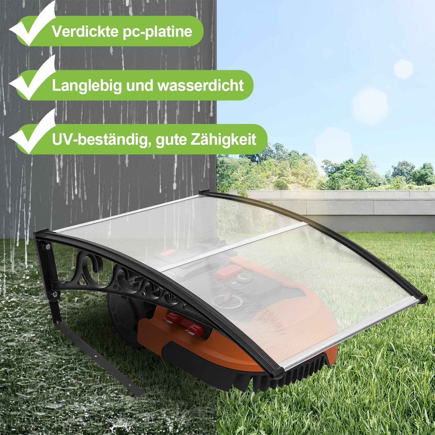 Lospitch Mähroboter Garage Dach 105x85x56 cm Regenschutz UV Schutz