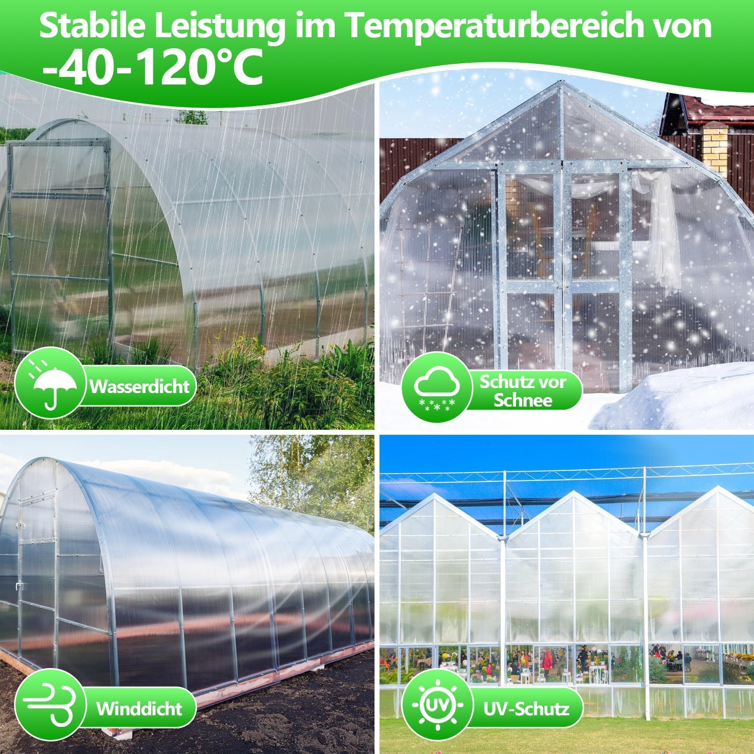 Lospitch Polycarbonat Hohlkammerplatten 60.5 x 121 cm 5 Stück für Gewächshaus und Gartenbau