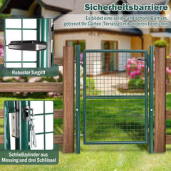 Lospitch Gartentor Metall grün abschließbar für Gartenzaun