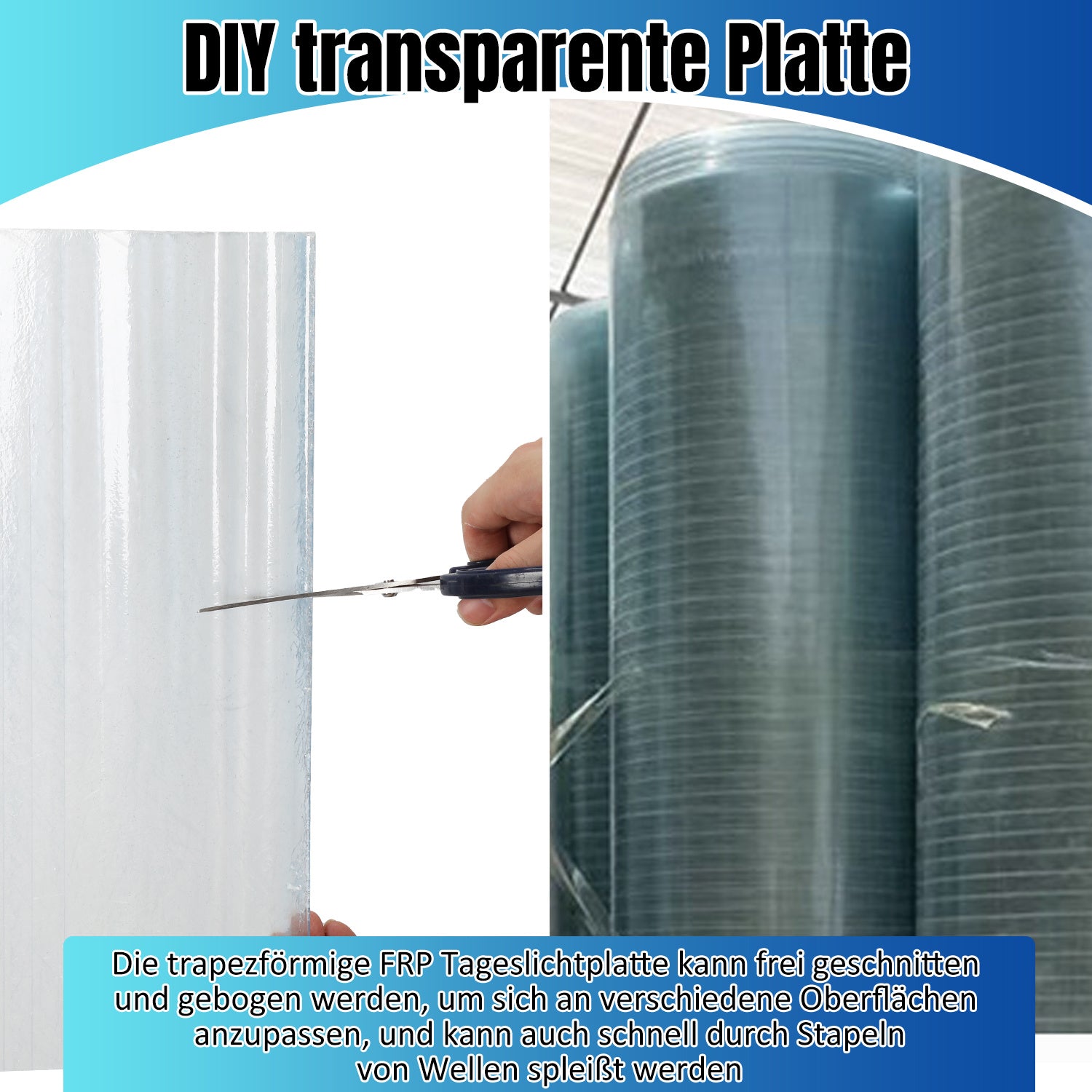 Lospitch Transparente Trapezplatten für Gewächshaus und Dach
