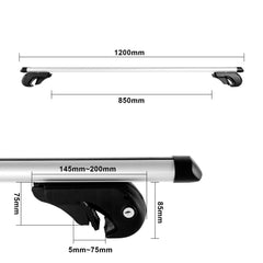 Lospitch Dachträger 2er Set aus Aluminium bis 150 kg für Fahrzeuge mit Reling