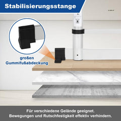 Lospitch Aluminium Teleskopleiter 2,6 bis 5m 150kg mit Stabilisator