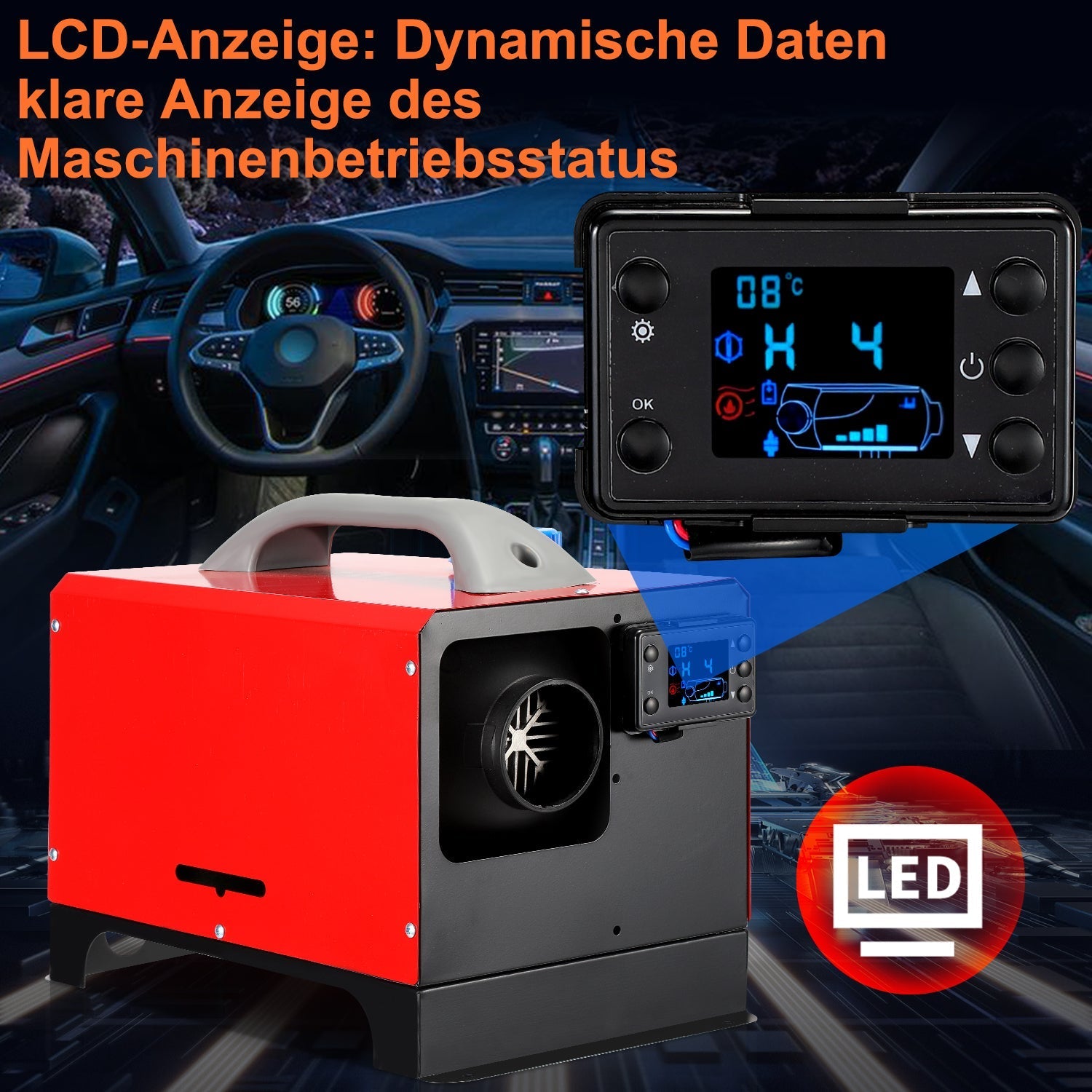 Lospitch Diesel Standheizung 8kW 12V mit LCD und Fernbedienung für Wohnmobil LKW