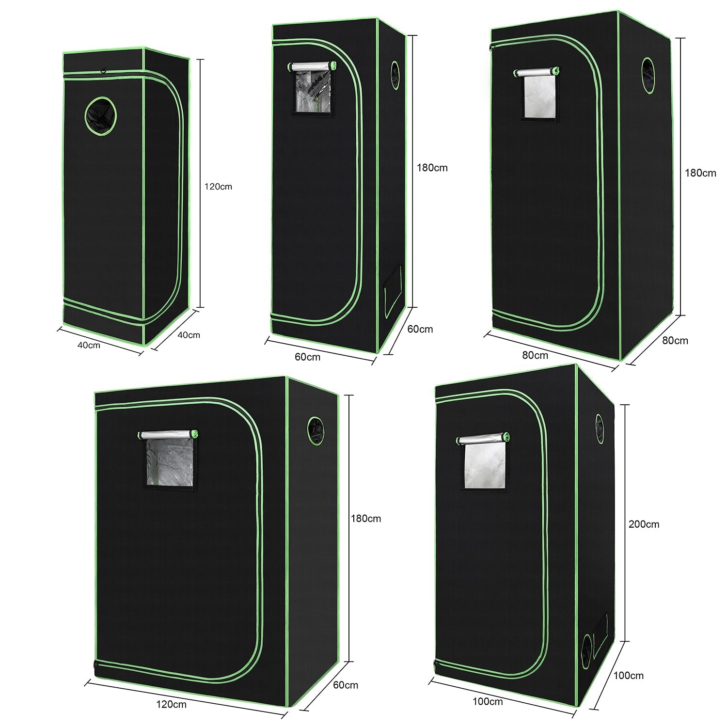 Lospitch Growbox Growzelt 600D Oxford Lichtdicht Wasserdicht mit Sichtfenster