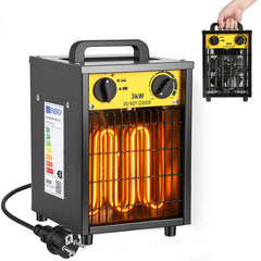 Lospitch Heizlüfter 2000/3000W mit Thermostat für Werkstatt Garage Baustelle