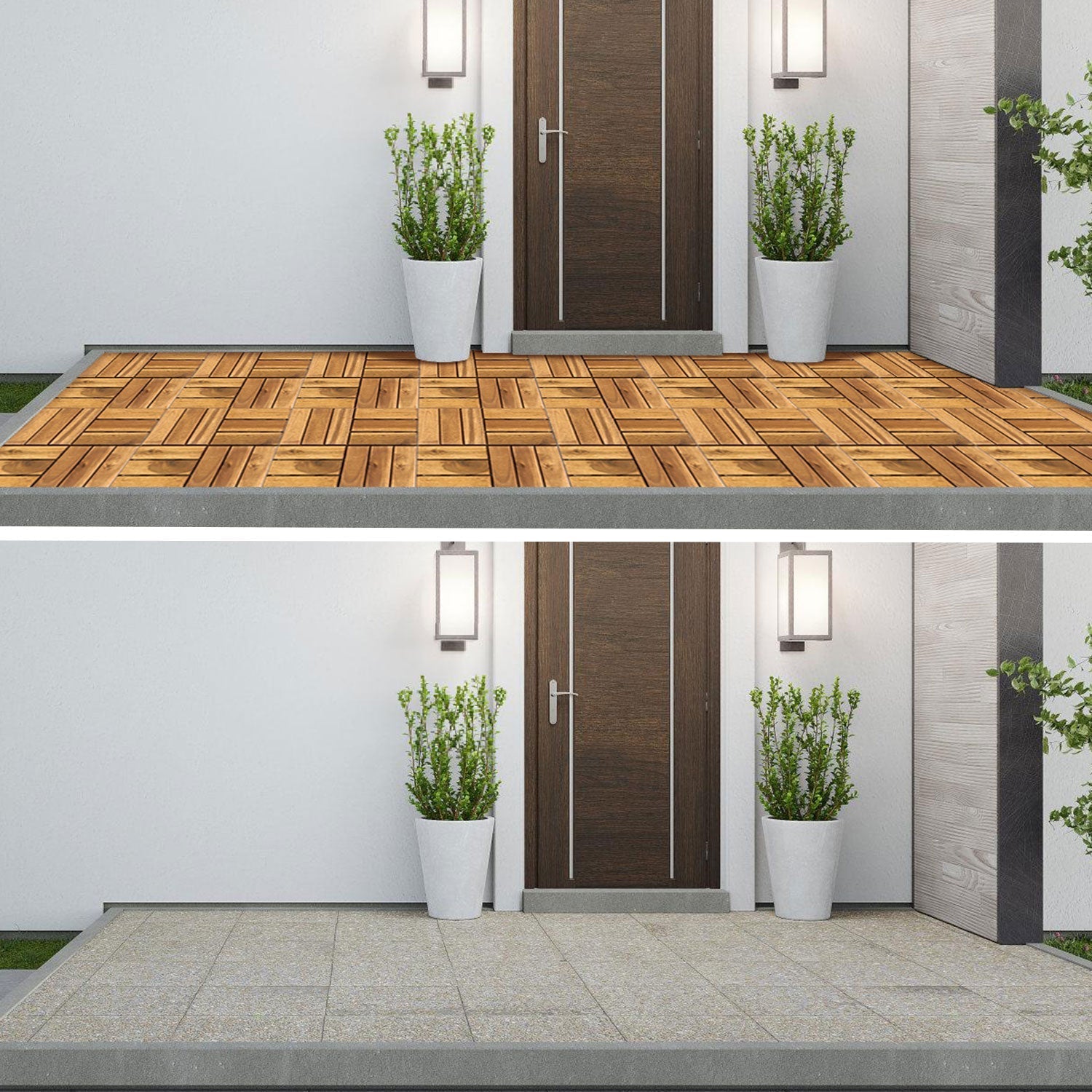 Lospitch Holzfliesen Akazienholz 30x30 cm 12 Latten mit Klicksystem