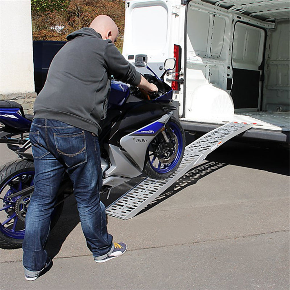 Lospitch Verladerampen 2er Set Aluminium 226cm Klappbar 680kg für ATV Motorrad Rasenmäher