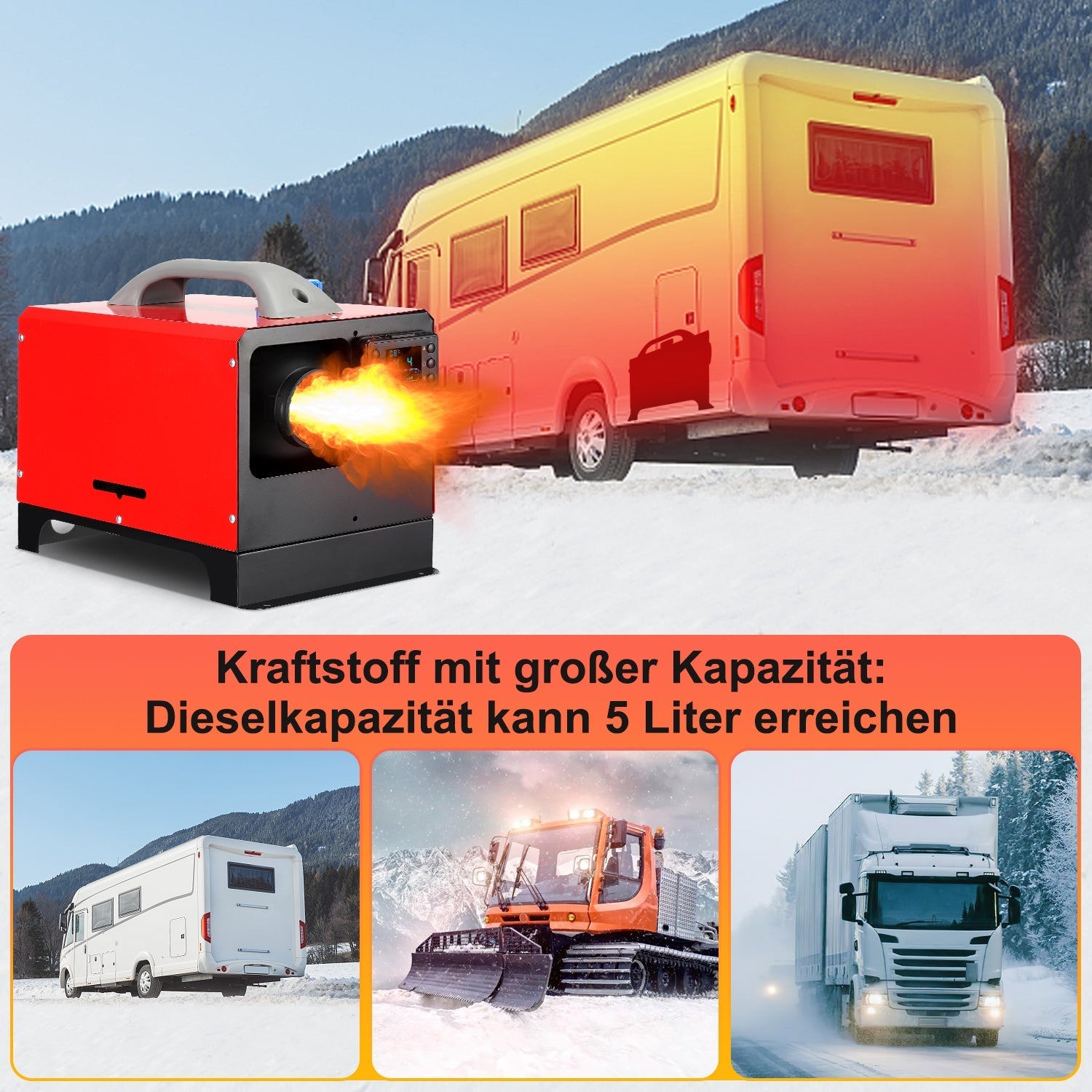 Lospitch Diesel Standheizung 8kW 12V mit LCD und Fernbedienung für Wohnmobil LKW