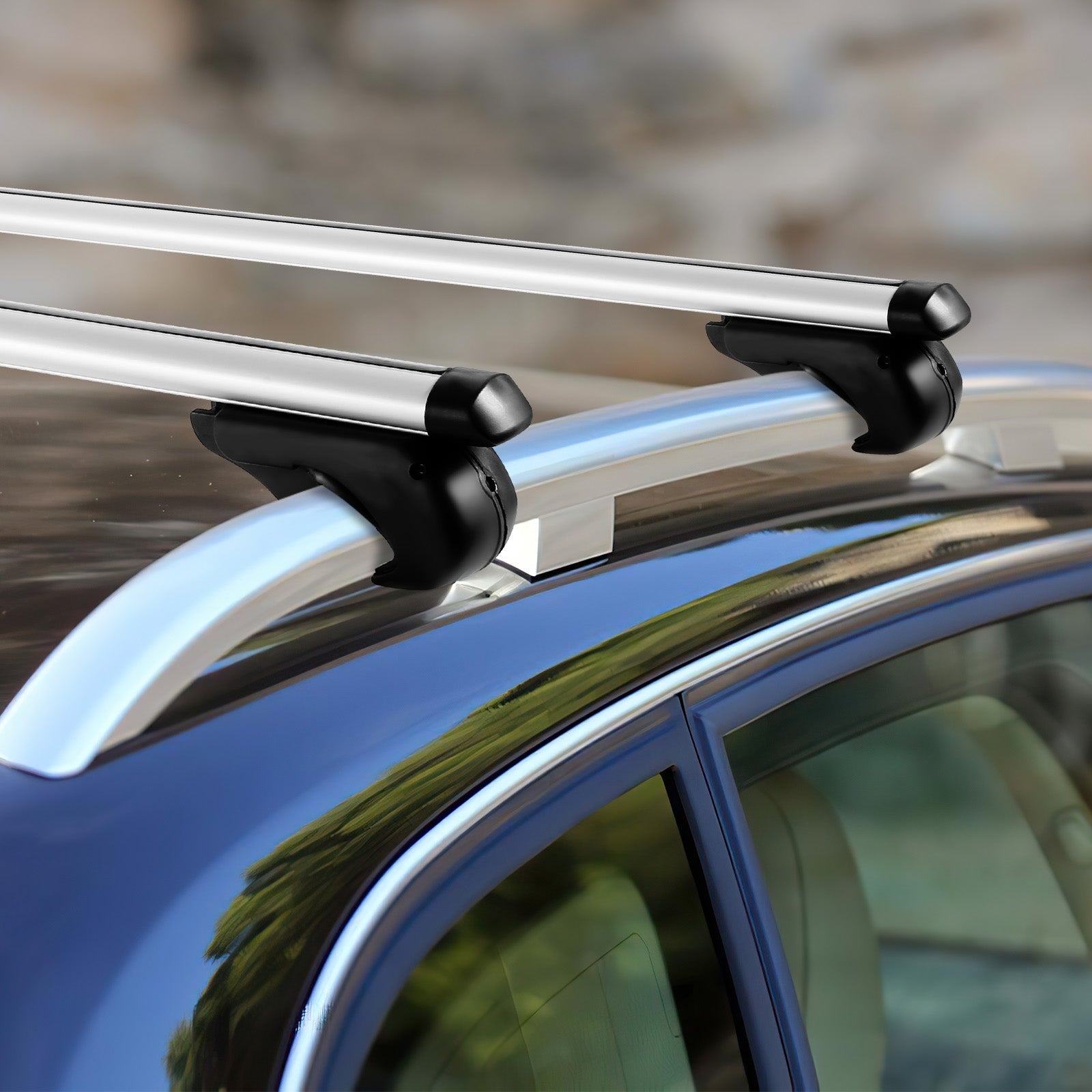 Lospitch Dachträger 2er Set aus Aluminium bis 150 kg für Fahrzeuge mit Reling