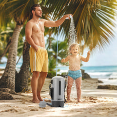 Lospitch Outdoor Campingdusche 12L mit Fußpumpe Temperaturanzeige