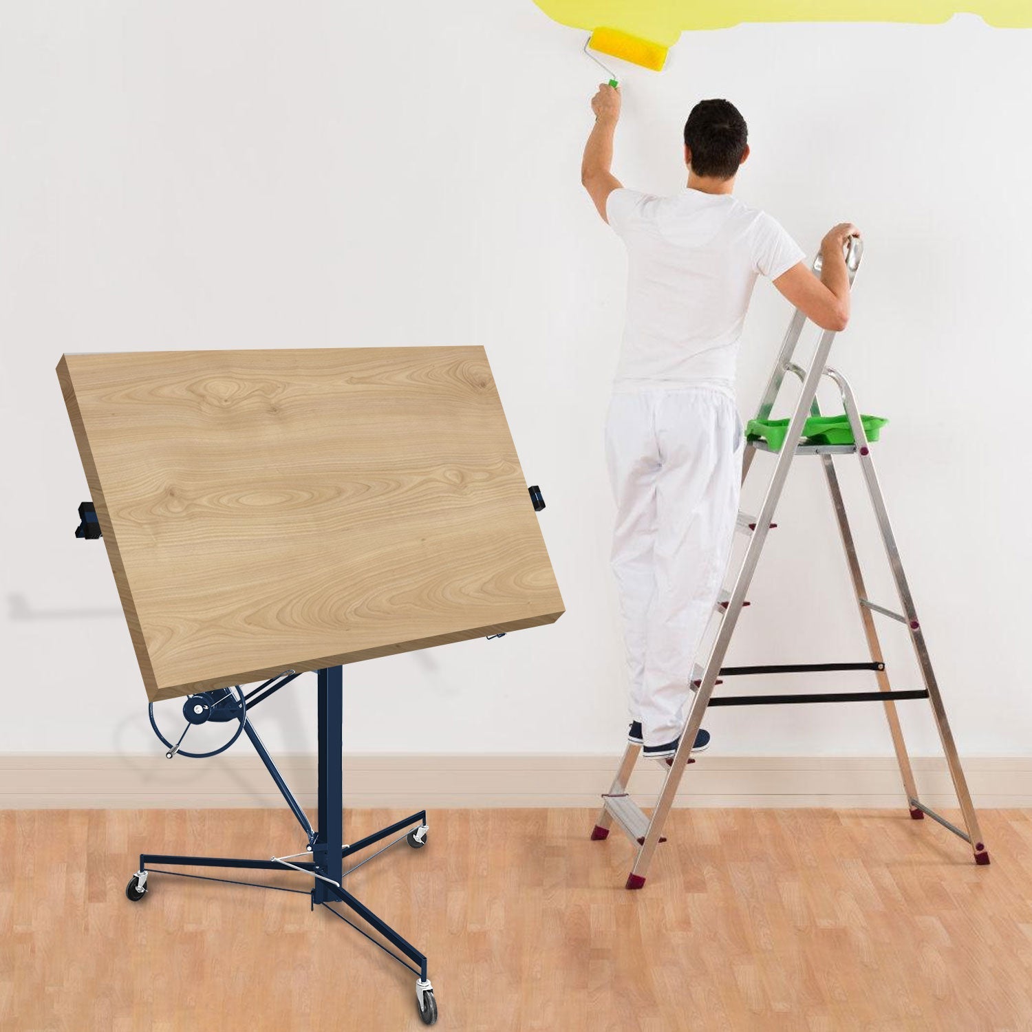 Lospitch Plattenheber 140 bis 325cm Höhenverstellbar 68kg für Trockenbau Deckenmontage