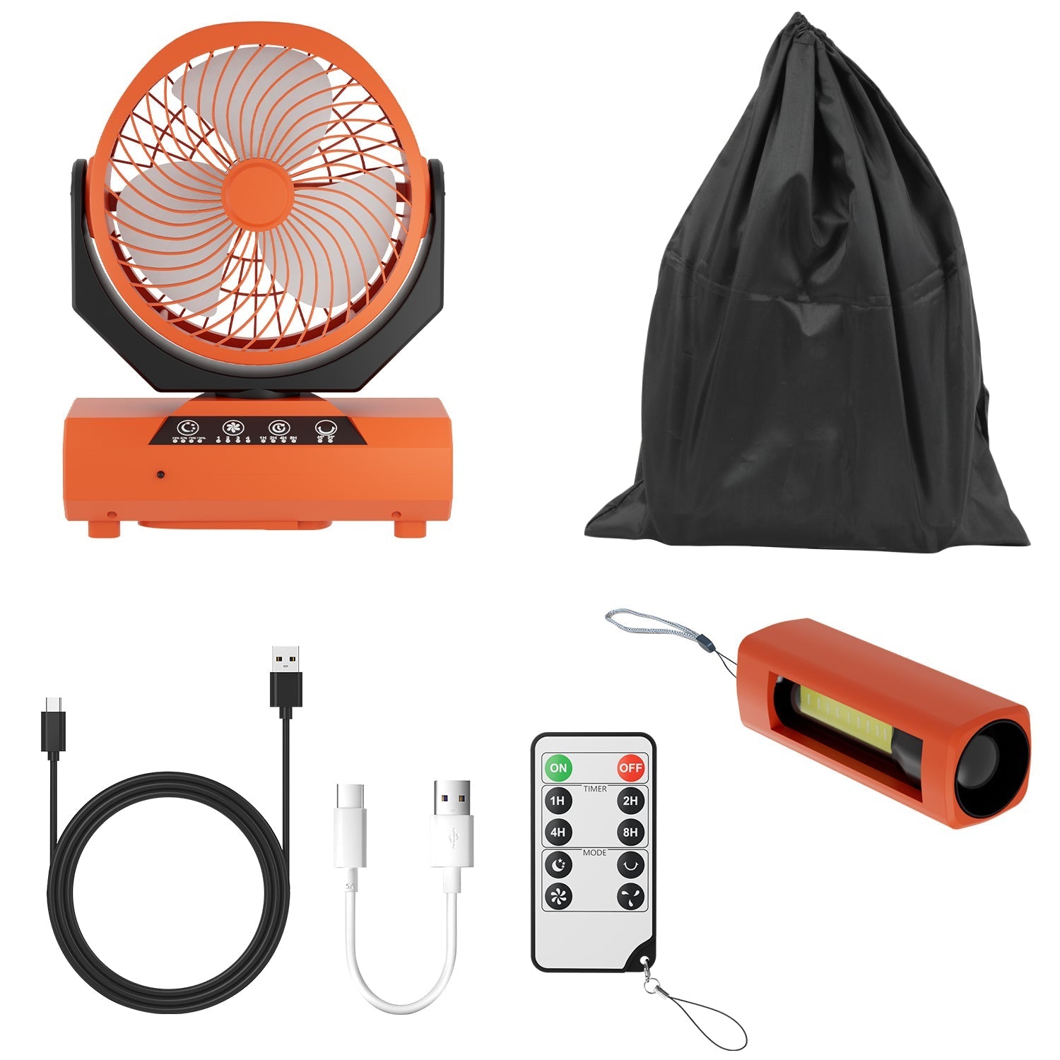 Lospitch Camping Ventilator 20000mAh mit LED Licht Fernbedienung und Timer