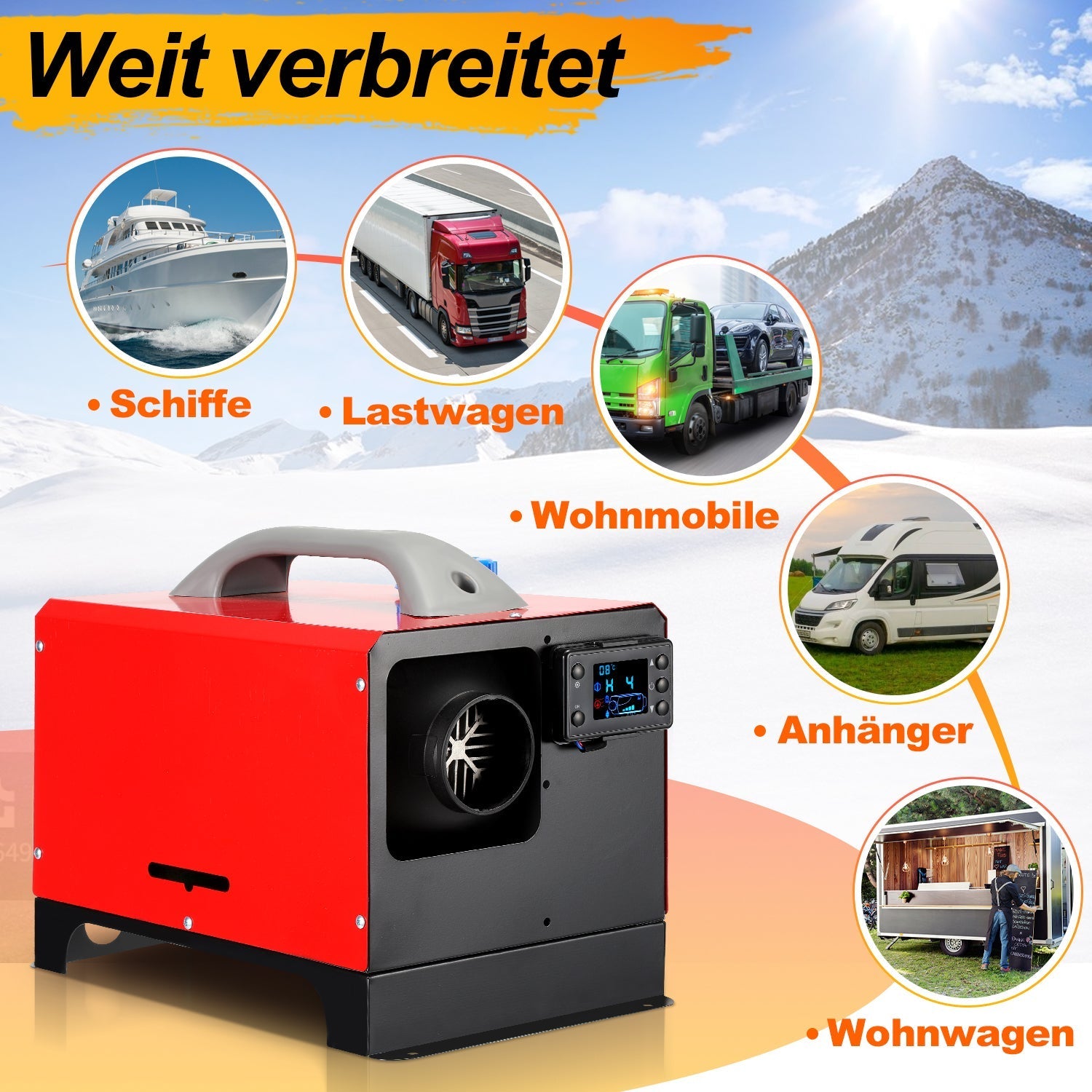 Lospitch Diesel Standheizung 8kW 12V mit LCD und Fernbedienung für Wohnmobil LKW