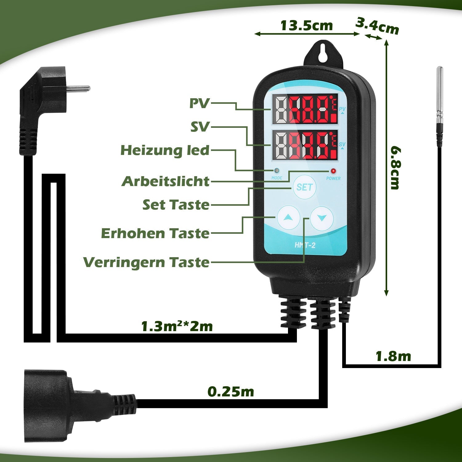 Lospitch Gewächshausheizung 60–240 W mit Thermostat Timer IP44 für Pflanzen Frostschutz