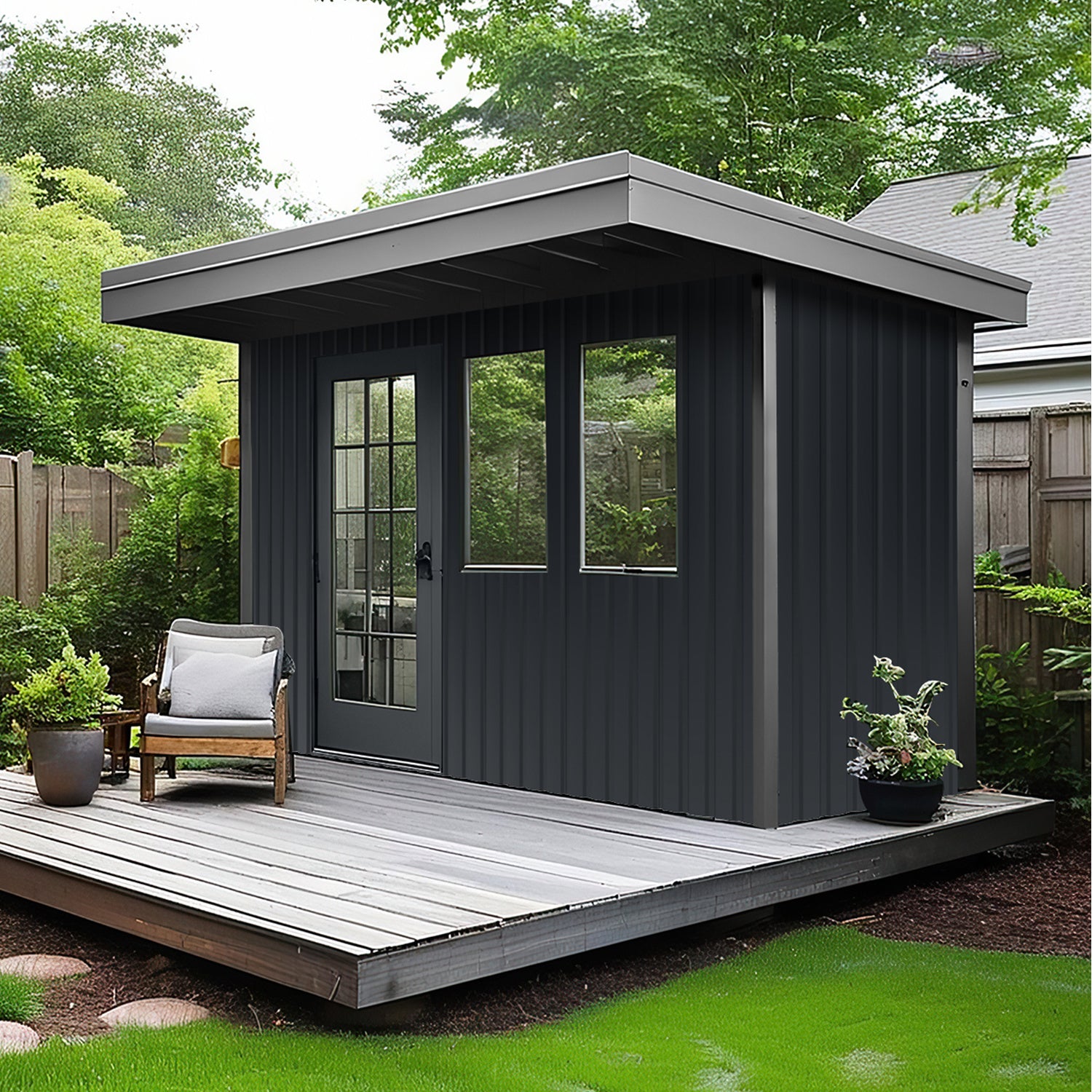 Lospitch Trapezblech Dachblech 129 x 46 cm für Gartenhaus