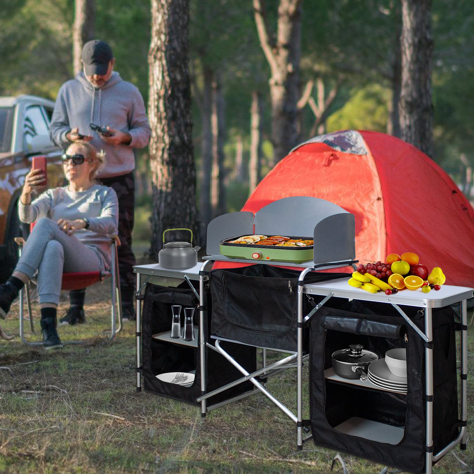 Lospitch Campingküche klappbar für Outdoor und Picknick