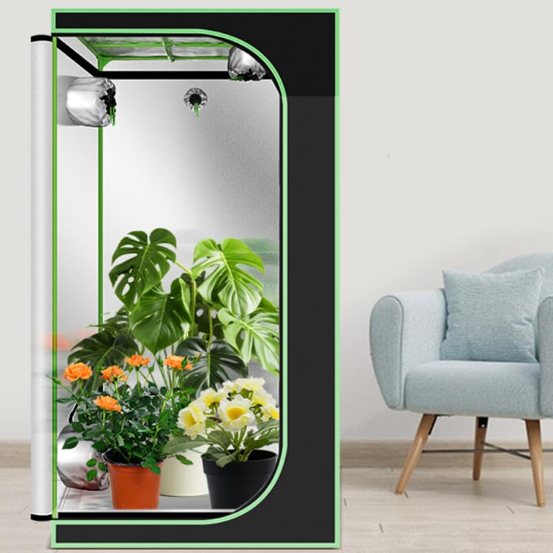 Lospitch Growbox Growzelt 600D Oxford Lichtdicht Wasserdicht mit Sichtfenster