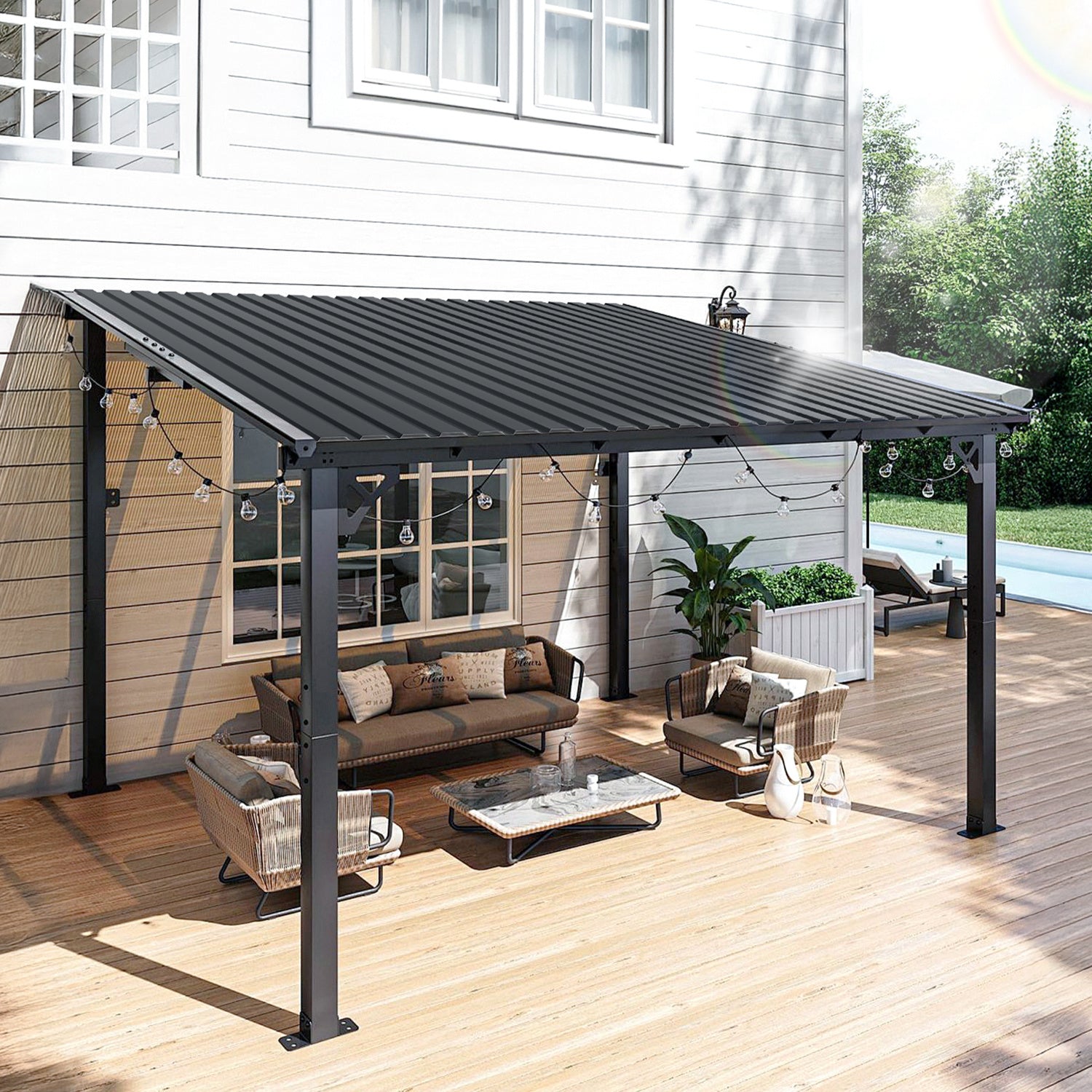 Lospitch Trapezblech Dachblech 129 x 46 cm für Gartenhaus