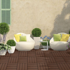 Lospitch WPC Terrassenfliesen 30x30 cm 11 Stück Klickfliesen für Balkon und Garten