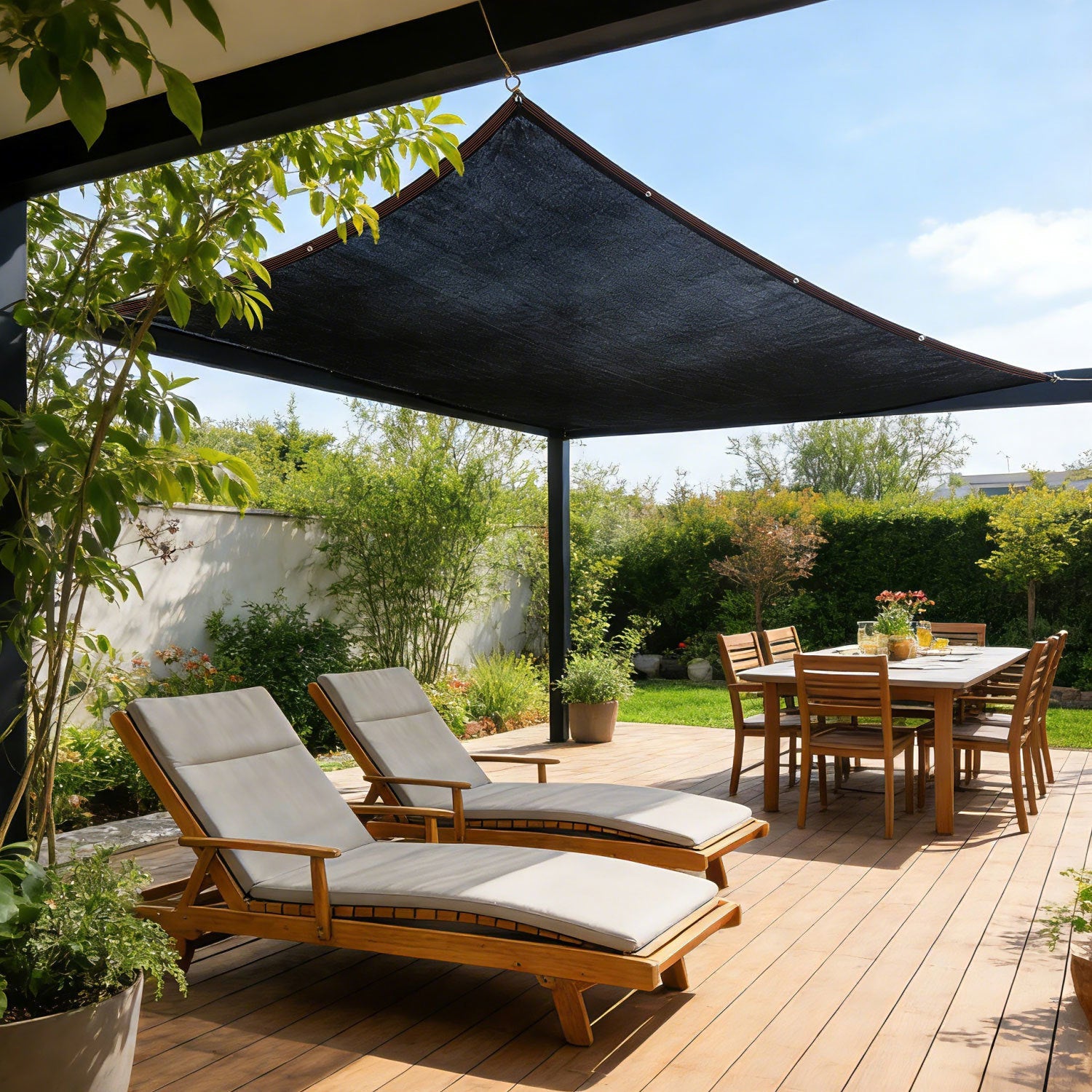 Lospitch Sonnensegel Schattennetz mit Ösen für Garten und Terrasse