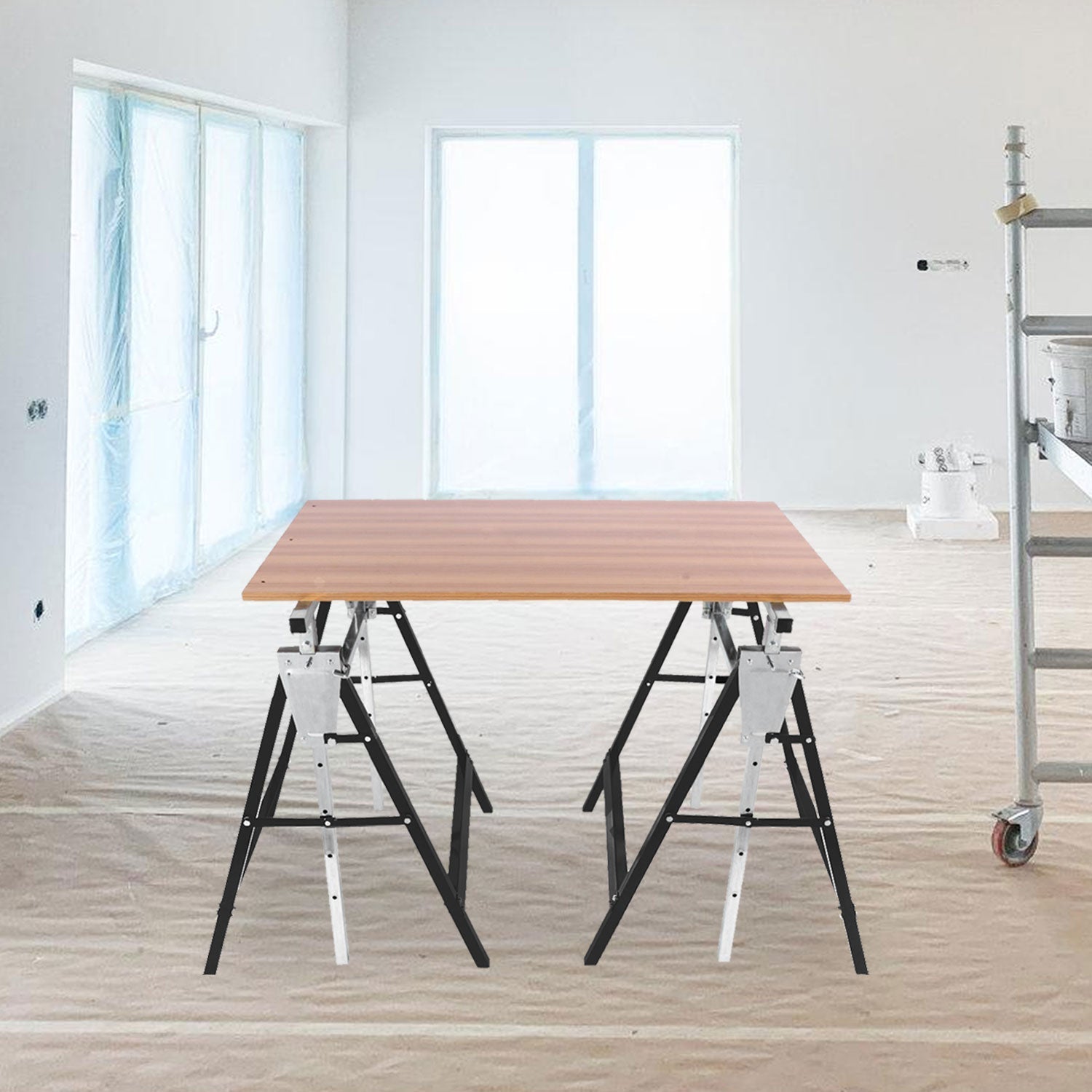 Lospitch Gerüstbock 2er Set 400kg Höhenverstellbar 80 bis 130cm Klappbar für Werkstatt Renovierung