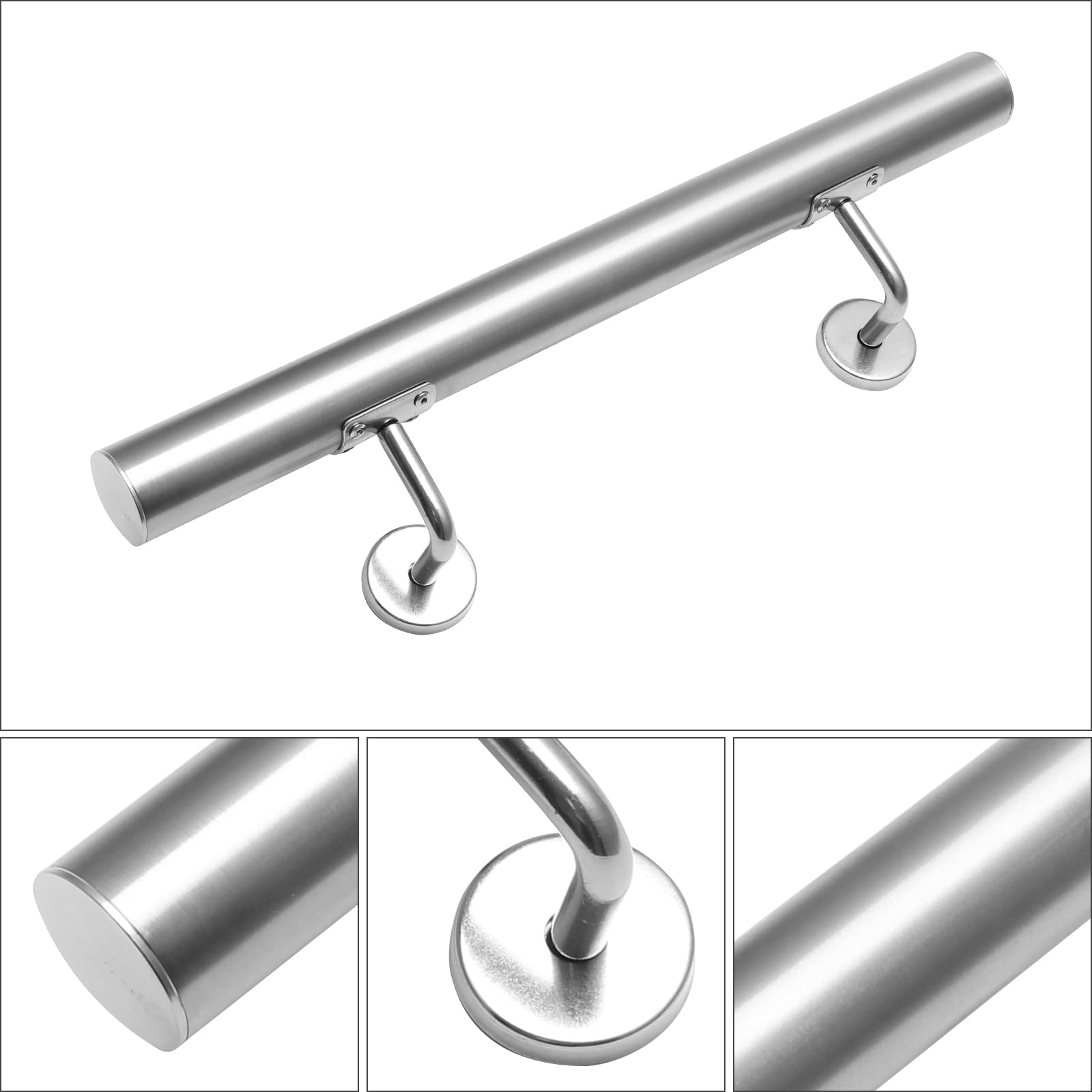 Lospitch Edelstahl Handlauf Ø42mm 50 bis 200cm Wandhandlauf für Treppen Innen und Außen