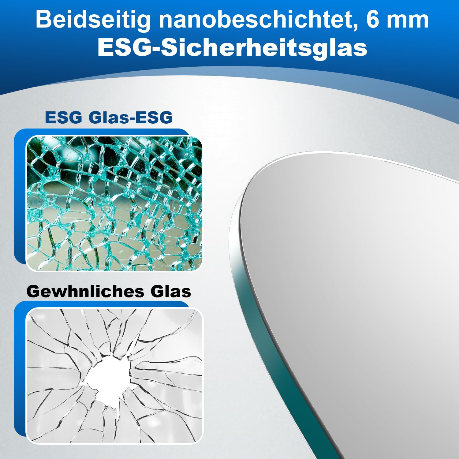 Lospitch Badewannenfaltwand 6 mm ESG Glas 180° schwenkbar