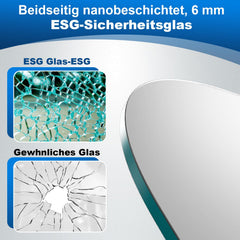 Lospitch Badewannenfaltwand 6 mm ESG Glas 180° schwenkbar