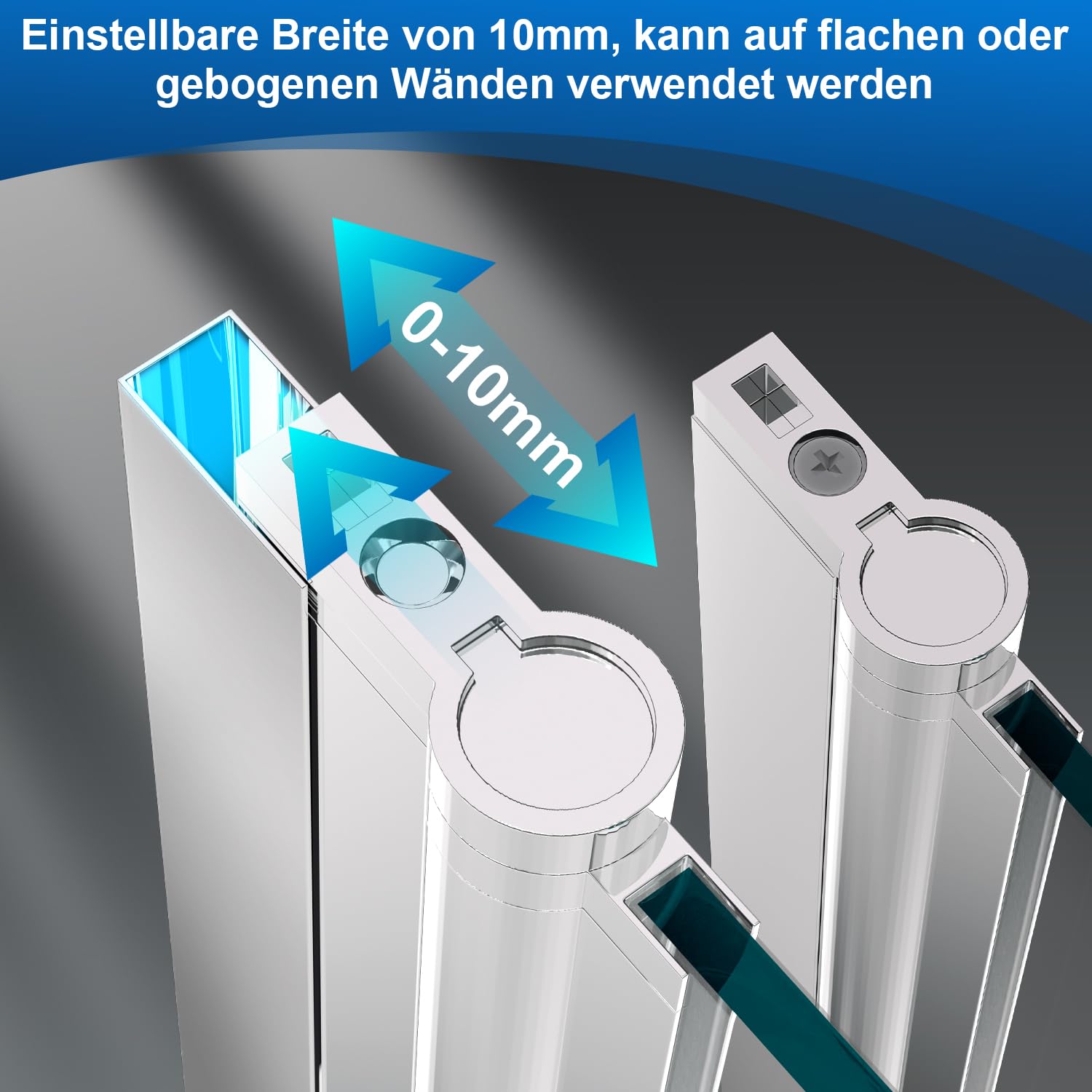 Lospitch Badewannenfaltwand 6 mm ESG Glas 180° schwenkbar