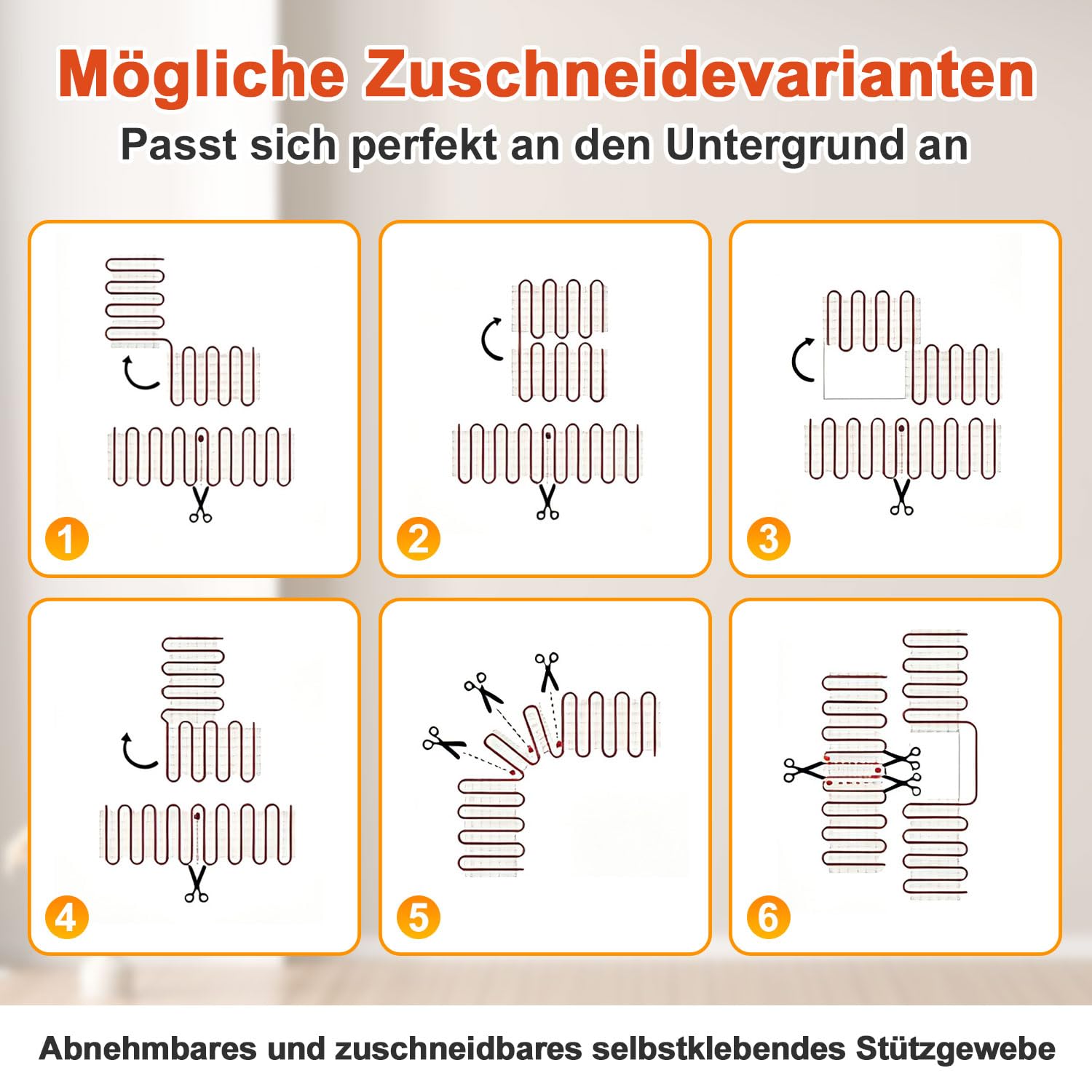 Lospitch Elektrische Fußbodenheizung 150 W/m² für 1–10 m² mit WLAN-Thermostat