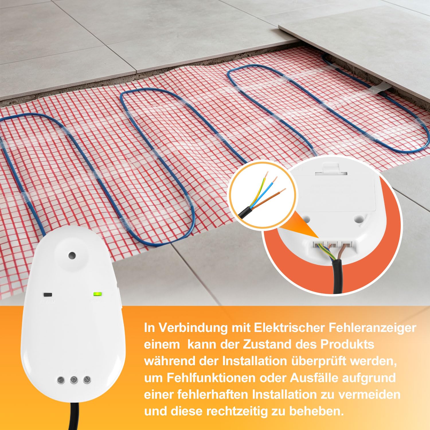 Lospitch Elektrische Fußbodenheizung 150 W/m² für 1–10 m² mit WLAN-Thermostat