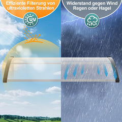 Lospitch Haustürvordach Polycarbonat Türvordach transparent