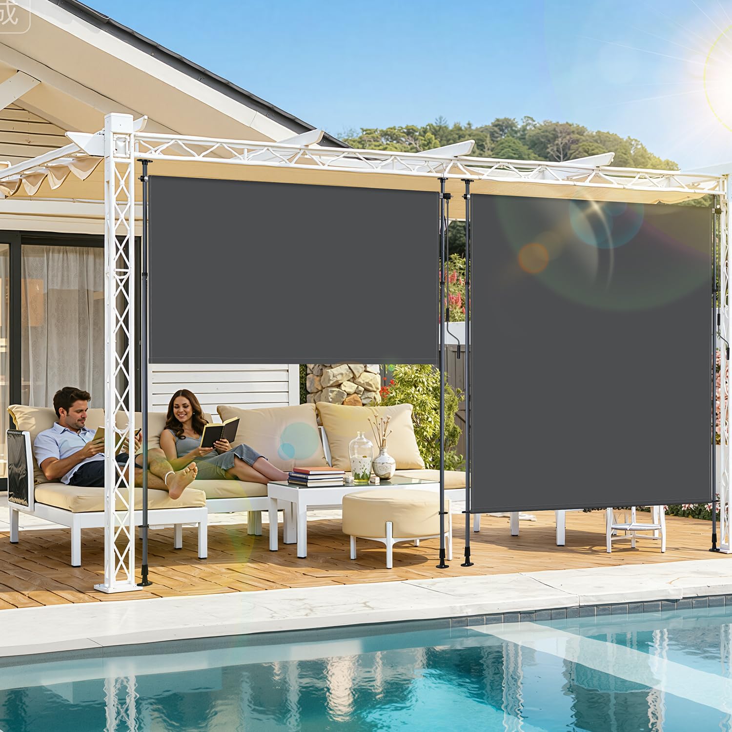 Lospitch Klemmmarkise 150×305 cm ohne Bohren