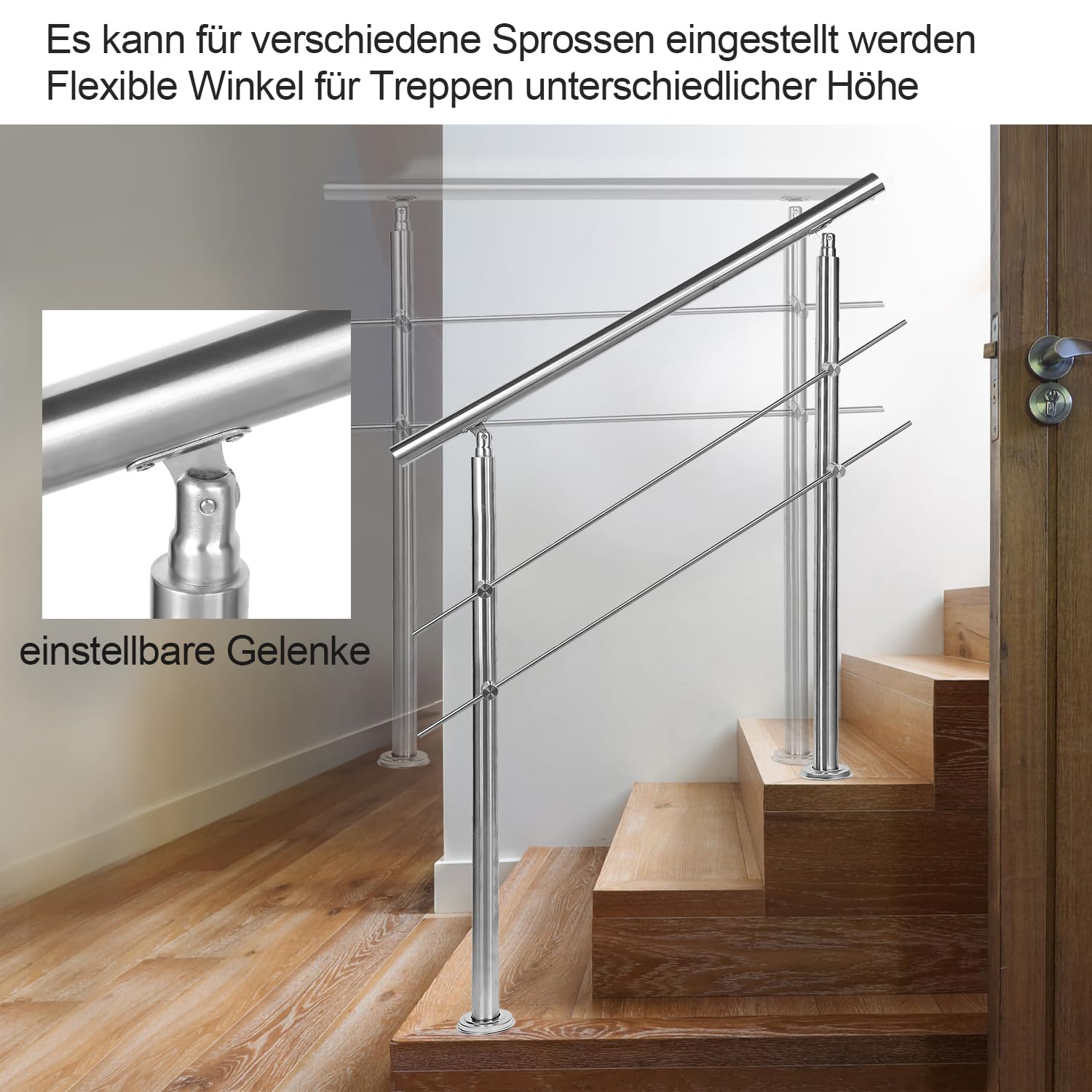 Lospitch Edelstahl Treppengeländer 80–180 cm für Innen und Außen