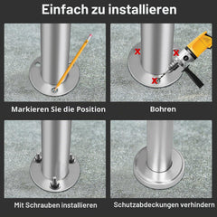 Lospitch Edelstahl Treppengeländer 80–180 cm für Innen und Außen