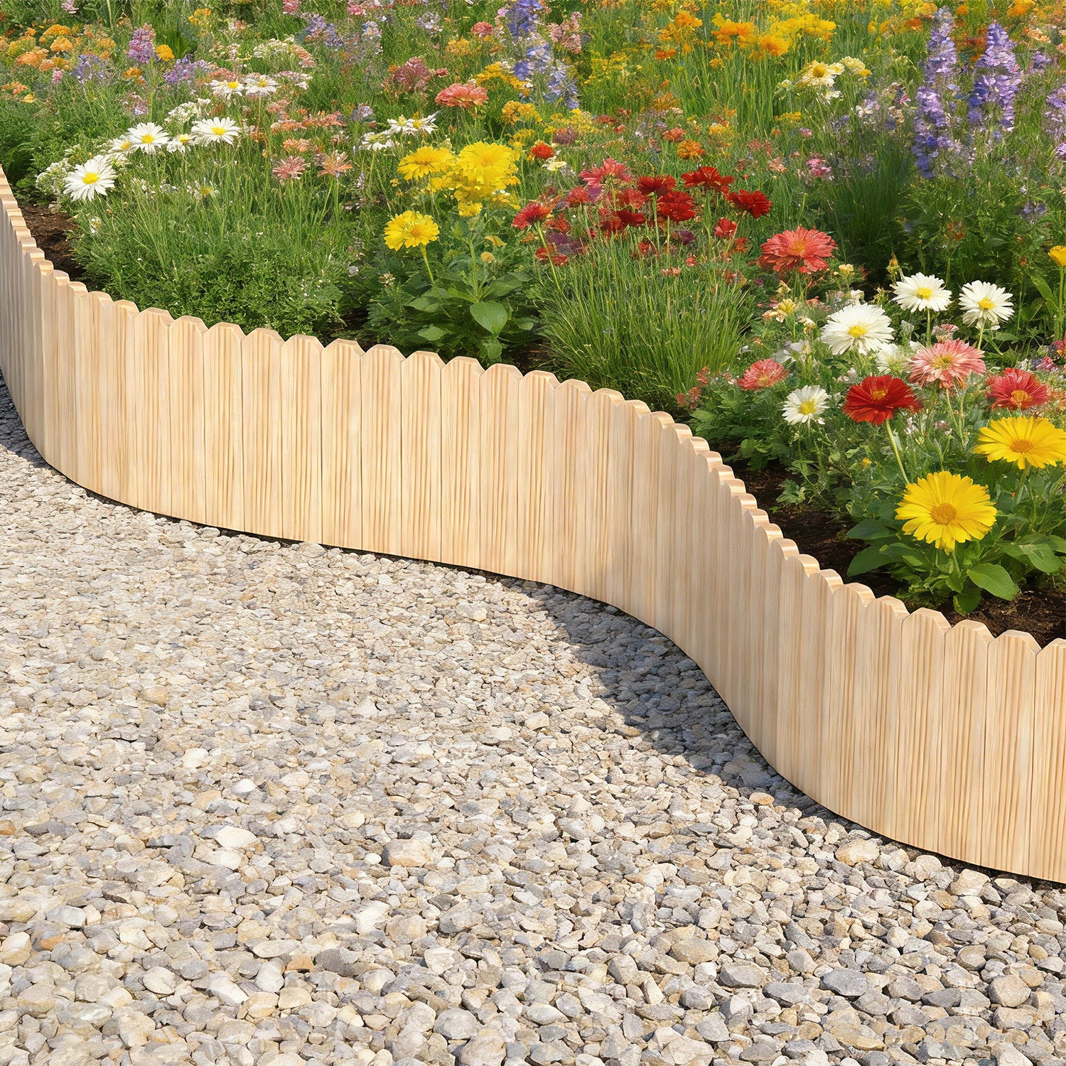 Lospitch Holz-Gartenzaun 200cm für Beete