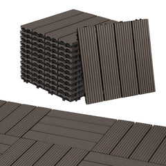 Lospitch WPC Terrassenfliesen 30 x 30 cm für Balkon und Terrasse