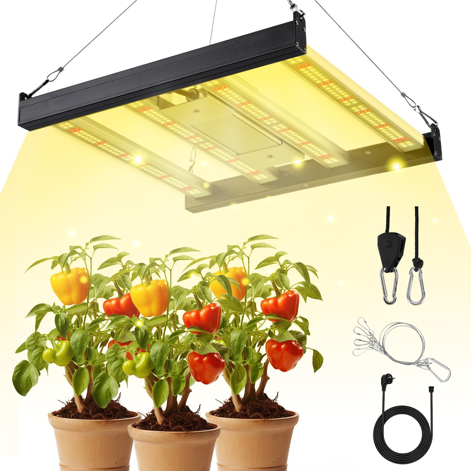 Lospitch LED Pflanzenlampe 150W Vollspektrum dimmbar für Growzelt
