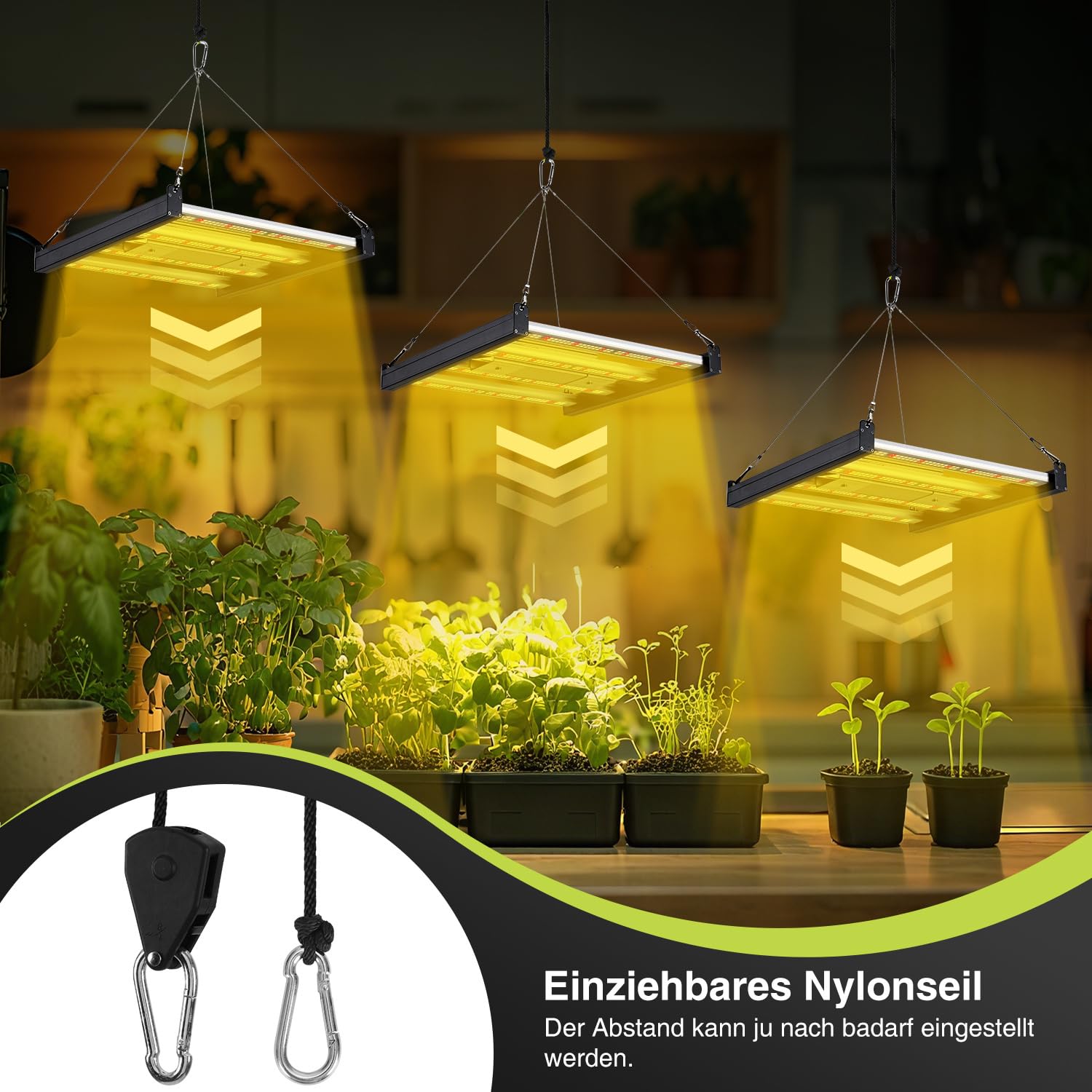 Lospitch LED Pflanzenlampe 150W Vollspektrum dimmbar für Growzelt