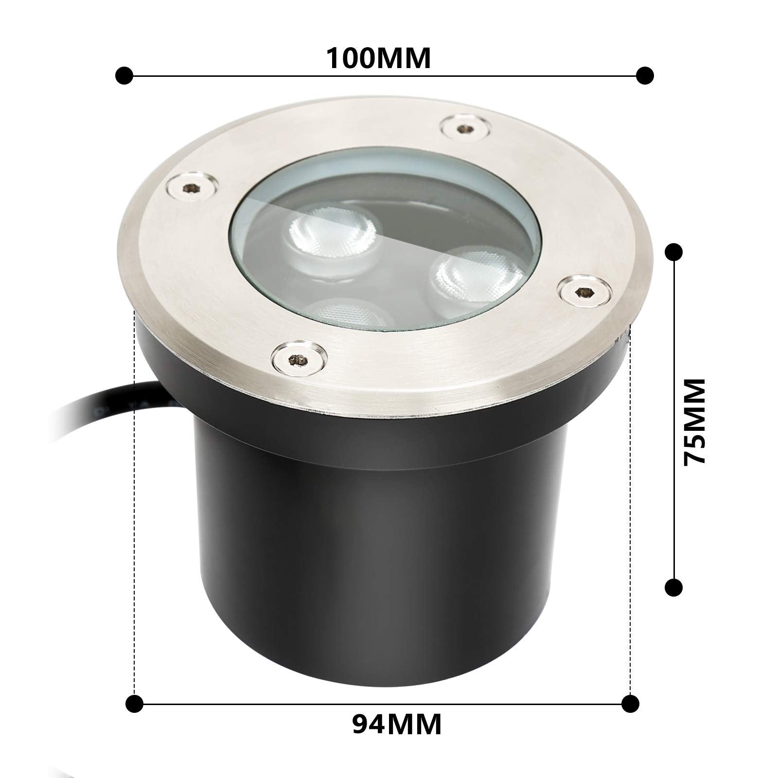 Lospitch LED Bodenstrahler 3W IP65 für Garten und Auffahrt