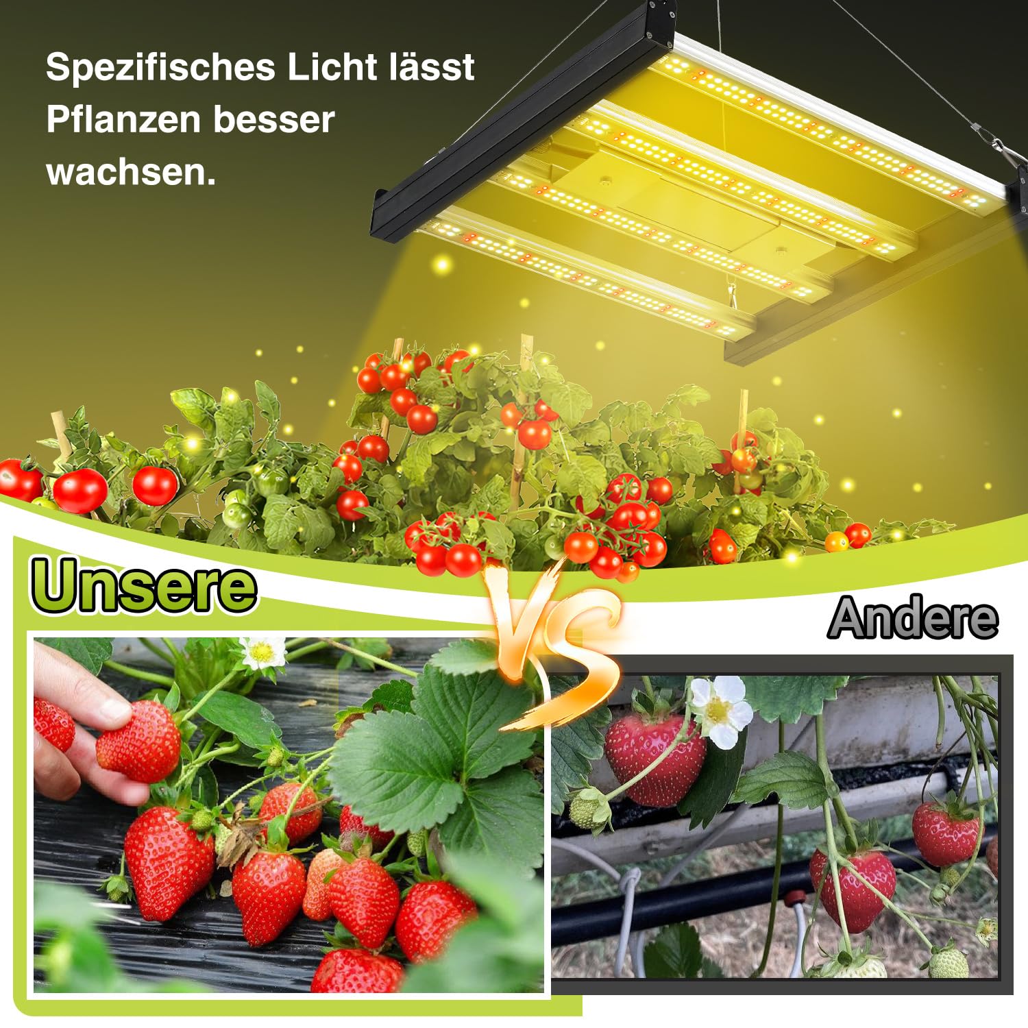Lospitch LED Pflanzenlampe 150W Vollspektrum dimmbar für Growzelt