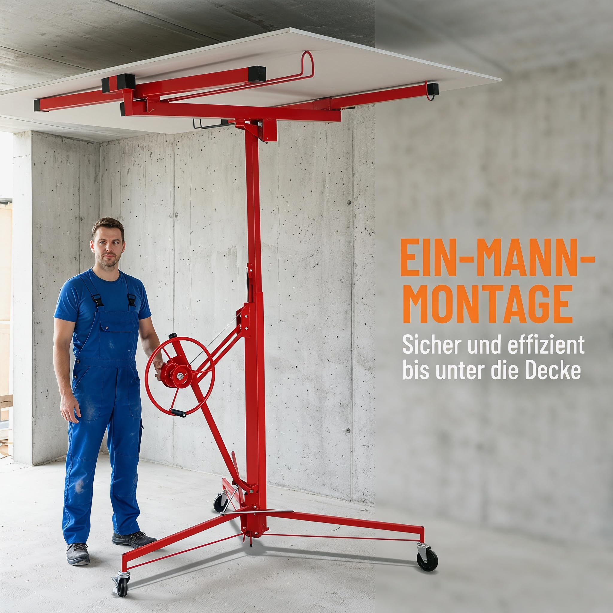 Lospitch Plattenheber 140 bis 325cm Höhenverstellbar 68kg für Trockenbau Deckenmontage