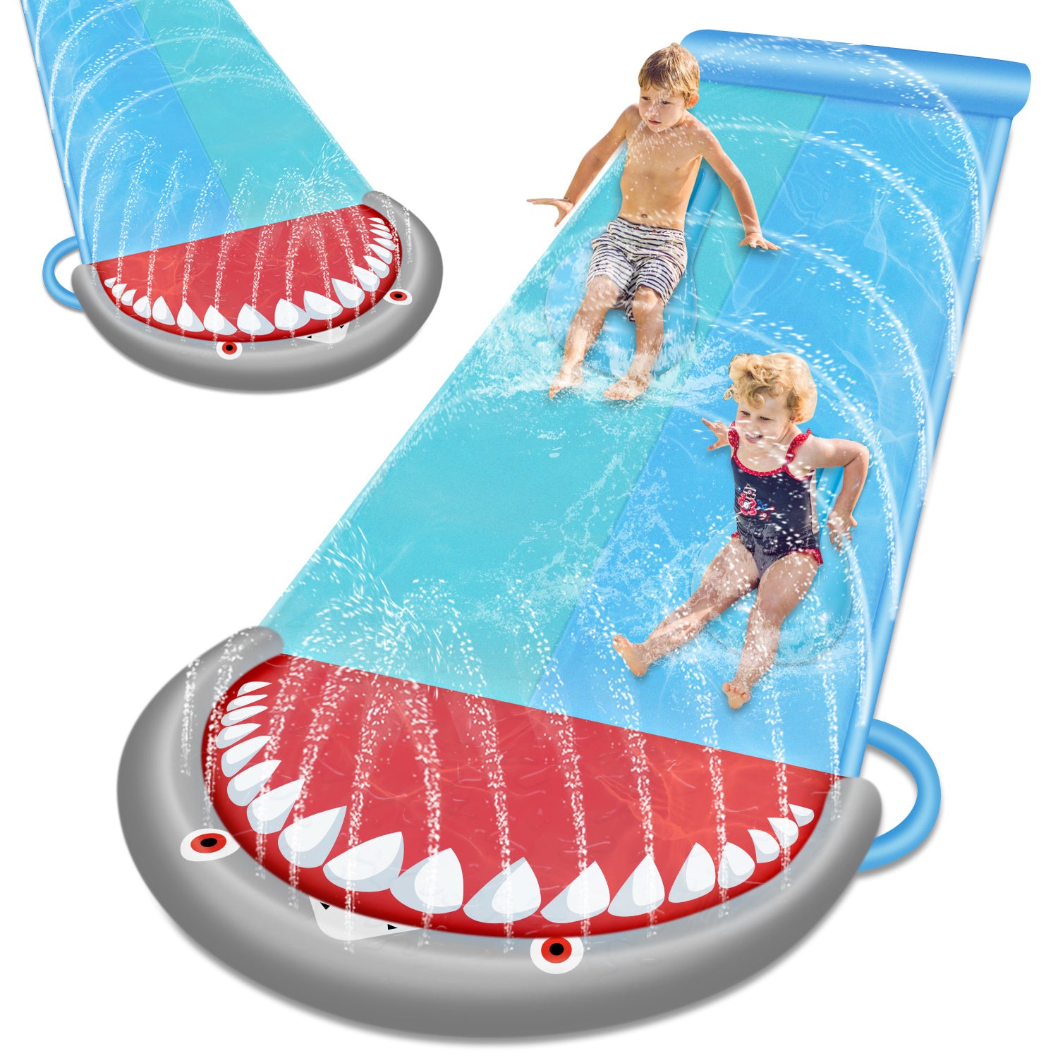 Lospitch Wasserrutsche 550 x 145 cm für Garten Sommer